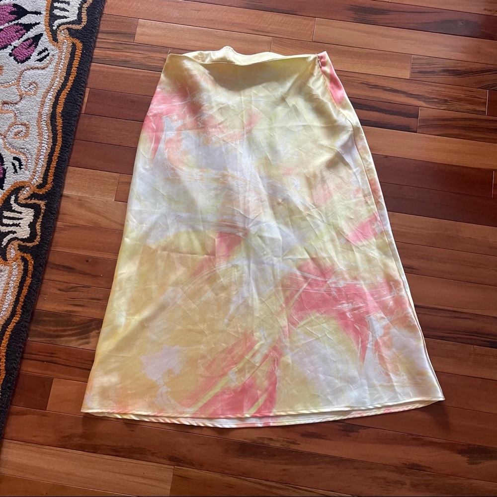 watercolor maxi skirt